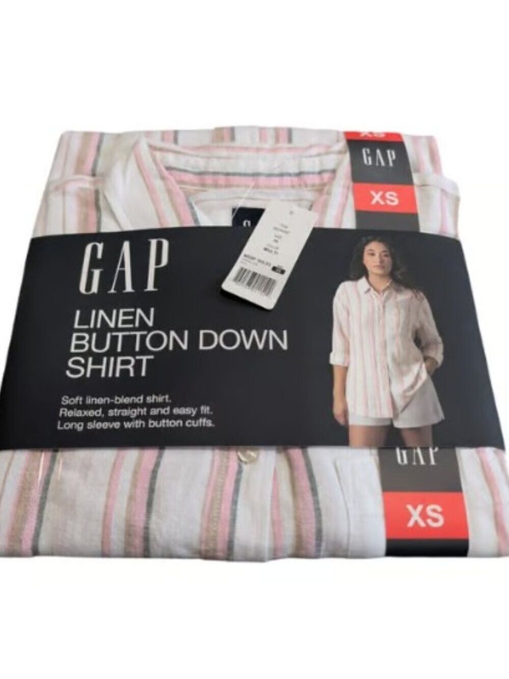 Gap Women's Linen Blend Button-Down Shirt Multicolor Size XS